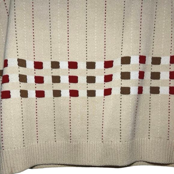 St. John Sport Women’s Santana Checkered Wool Knit Tank Top Birch Size Medium - Picture 4 of 7